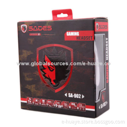 7.1 surround sound gaming headset with big ear pads in wearing comfort, CE&ROHS certificate